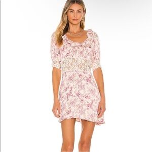 Free people Lace pink minidress